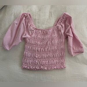 Pink Ruched Blouse